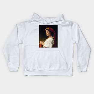 The Little Knitter by William-Adolphe Bouguereau Kids Hoodie